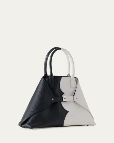 Akris AI Small Scalloped Colorblock Top-Handle Bag | Thumbnail 2
