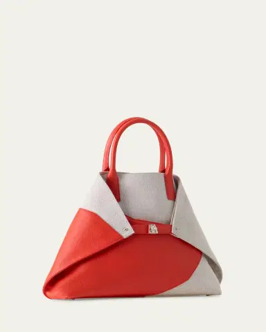 Akris AI Medium Leather & Canvas Top-Handle Bag | Thumbnail 2