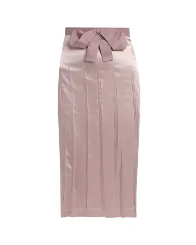 Valentino Garavani Bow Pleated Satin Midi Skirt | Thumbnail 1 Valentino Garavani Bow Pleated Satin Midi Skirt | Thumbnail 1