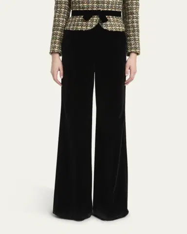 Valentino Garavani Velvet Wide-Leg Pants | Thumbnail 4