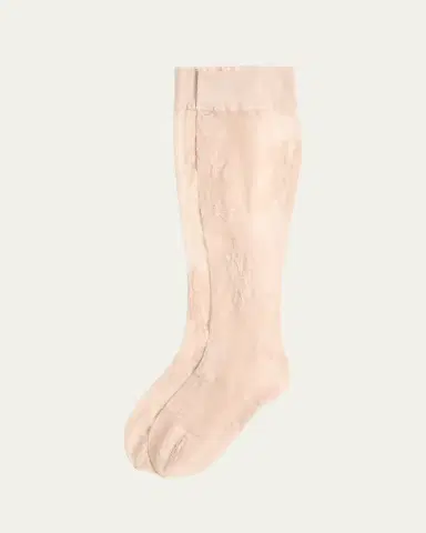 Valentino Garavani Floral Lace Knee-High Socks | Thumbnail 2
