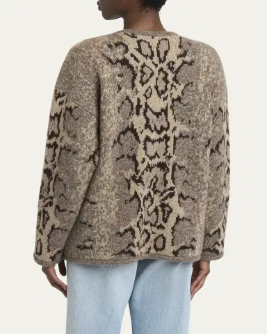 Valentino Garavani Snakeskin-Knit Cashmere Cardigan | Thumbnail 3