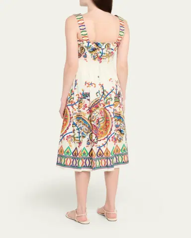 Etro Paisley Floral-Print Sleeveless Pleated Midi Dress | Thumbnail 3 Etro Paisley Floral-Print Sleeveless Pleated Midi Dress | Thumbnail 3