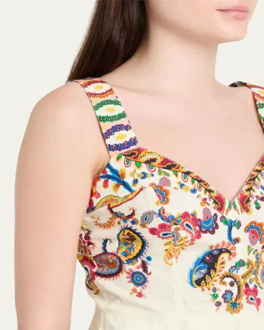 Etro Paisley Floral-Print Sleeveless Pleated Midi Dress | Thumbnail 5 Etro Paisley Floral-Print Sleeveless Pleated Midi Dress | Thumbnail 5