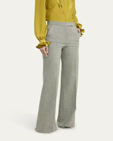 Valentino Garavani Pleated Wool-Blend Trousers | Thumbnail 4 Valentino Garavani Pleated Wool-Blend Trousers | Thumbnail 4