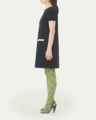 Valentino Garavani Bow Wool-Blend Tweed Mini Dress | Thumbnail 4