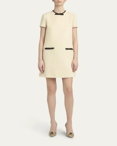 Valentino Garavani Bow Wool-Blend Tweed Mini Dress | Thumbnail 6