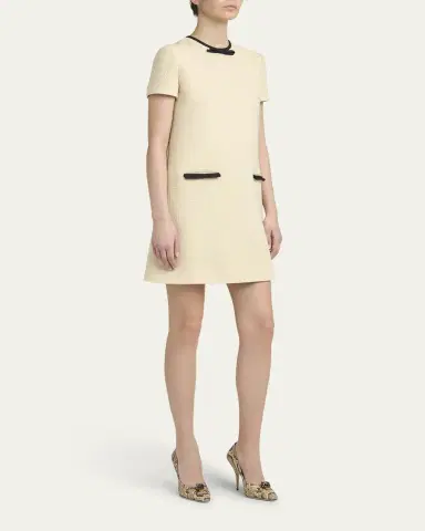 Valentino Garavani Bow Wool-Blend Tweed Mini Dress | Thumbnail 8