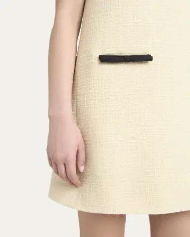 Valentino Garavani Bow Wool-Blend Tweed Mini Dress | Thumbnail 9