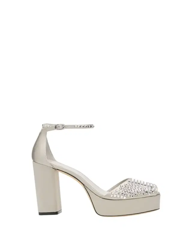 Stuart Weitzman 110mm Sabrina Embellished Satin Platform Sandals