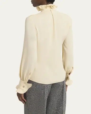 Valentino Garavani Georgette Button-Front Blouse | Thumbnail 3