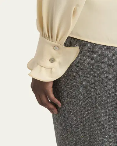 Valentino Garavani Georgette Button-Front Blouse | Thumbnail 5