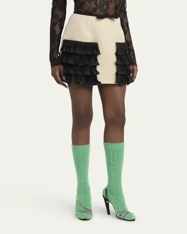 Valentino Garavani Tiered Ruffle Tweed Mini Skirt | Thumbnail 4 Valentino Garavani Tiered Ruffle Tweed Mini Skirt | Thumbnail 4