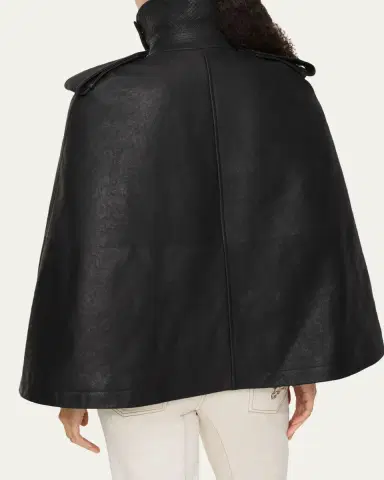 Burberry Clevedon Leather Cape | Thumbnail 3