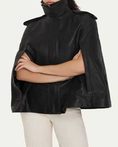 Burberry Clevedon Leather Cape | Thumbnail 4