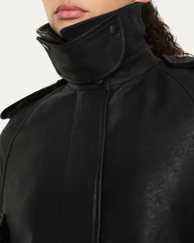 Burberry Clevedon Leather Cape | Thumbnail 5