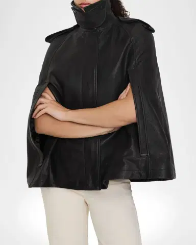 Burberry Clevedon Leather Cape | Thumbnail 8