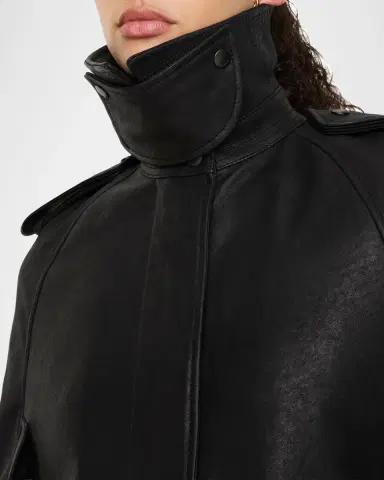 Burberry Clevedon Leather Cape | Thumbnail 9