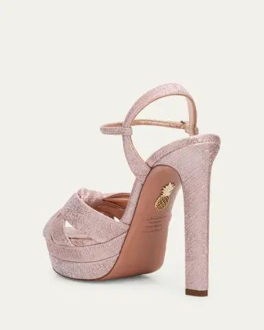 Aquazzura 130mm Nina Metallic Knot Platform Sandals | Thumbnail 2 Aquazzura 130mm Nina Metallic Knot Platform Sandals | Thumbnail 2