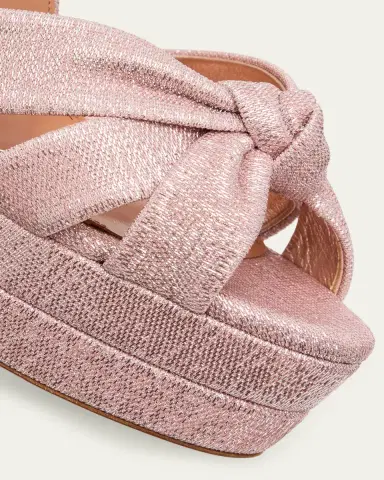 Aquazzura 130mm Nina Metallic Knot Platform Sandals | Thumbnail 3 Aquazzura 130mm Nina Metallic Knot Platform Sandals | Thumbnail 3