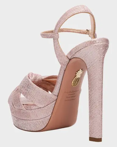 Aquazzura 130mm Nina Metallic Knot Platform Sandals | Thumbnail 4 Aquazzura 130mm Nina Metallic Knot Platform Sandals | Thumbnail 4