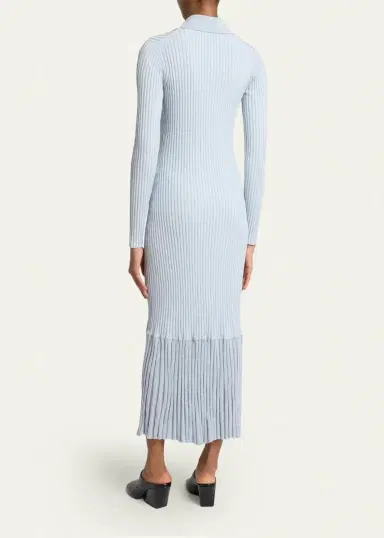 Proenza Schouler Luiza Rib-Knit Long-Sleeve Dress | Thumbnail 3