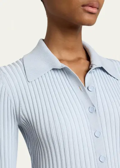 Proenza Schouler Luiza Rib-Knit Long-Sleeve Dress | Thumbnail 5
