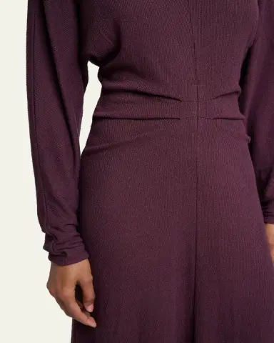 Proenza Schouler White Label Soren Pleated Rib-Crepe Mock-Neck Dress | Thumbnail 5 Proenza Schouler White Label Soren Pleated Rib-Crepe Mock-Neck Dress | Thumbnail 5