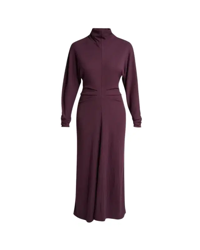 Proenza Schouler White Label Soren Pleated Rib-Crepe Mock-Neck Dress
