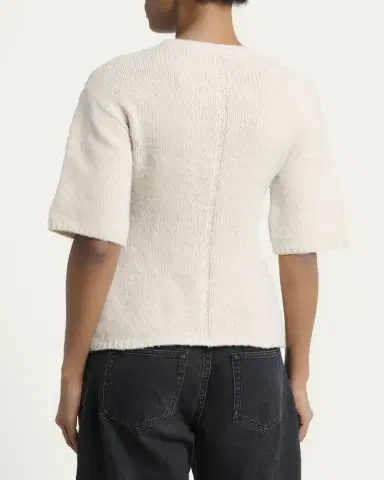 Proenza Schouler White Label Dana Cinched Short-Sleeve Sweater | Thumbnail 3 Proenza Schouler White Label Dana Cinched Short-Sleeve Sweater | Thumbnail 3