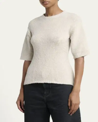 Proenza Schouler White Label Dana Cinched Short-Sleeve Sweater | Thumbnail 4 Proenza Schouler White Label Dana Cinched Short-Sleeve Sweater | Thumbnail 4