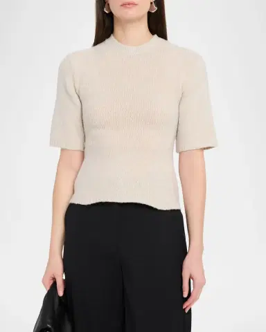 Proenza Schouler White Label Dana Cinched Short-Sleeve Sweater | Thumbnail 8 Proenza Schouler White Label Dana Cinched Short-Sleeve Sweater | Thumbnail 8