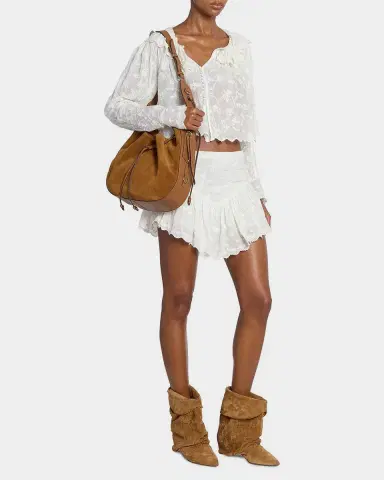 Isabel Marant Zoelia Embroidered Ruffle Mini Skirt | Thumbnail 12