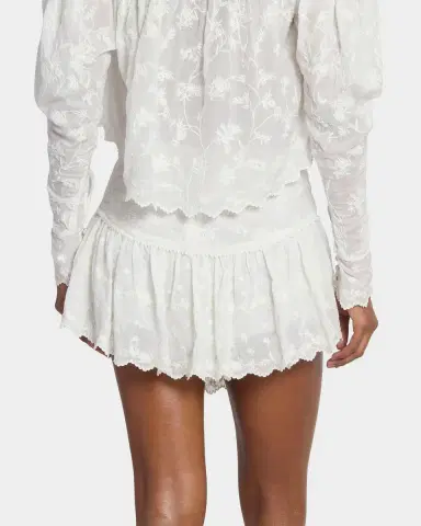 Isabel Marant Zoelia Embroidered Ruffle Mini Skirt | Thumbnail 13