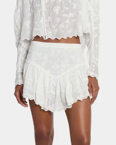 Isabel Marant Zoelia Embroidered Ruffle Mini Skirt | Thumbnail 14