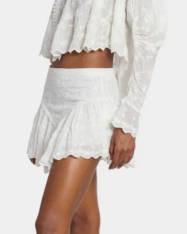 Isabel Marant Zoelia Embroidered Ruffle Mini Skirt | Thumbnail 16