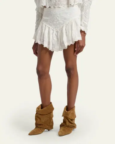 Isabel Marant Zoelia Embroidered Ruffle Mini Skirt | Thumbnail 4