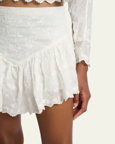 Isabel Marant Zoelia Embroidered Ruffle Mini Skirt | Thumbnail 5
