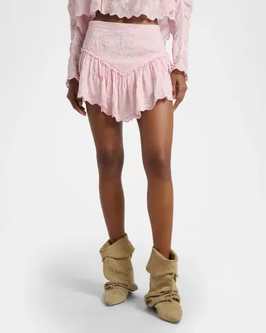 Isabel Marant Zoelia Embroidered Ruffle Mini Skirt | Thumbnail 8