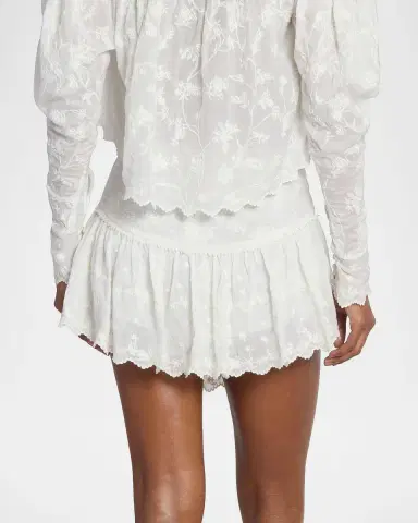 Isabel Marant Zoelia Embroidered Ruffle Mini Skirt | Thumbnail 10