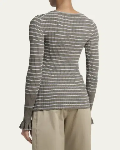 Proenza Schouler Yasmine Stripe Rib-Knit Sweater | Thumbnail 3