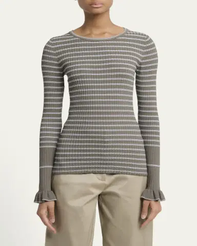 Proenza Schouler Yasmine Stripe Rib-Knit Sweater | Thumbnail 4