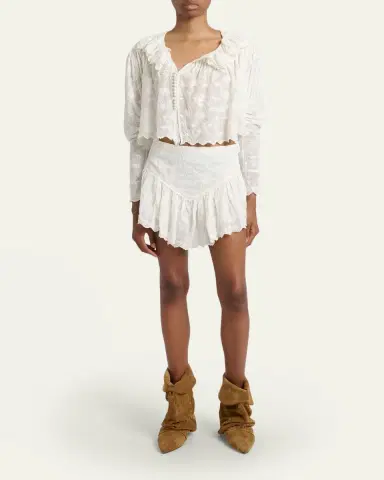 Isabel Marant Zelly Embroidered Button-Front Blouse | Thumbnail 2 Isabel Marant Zelly Embroidered Button-Front Blouse | Thumbnail 2