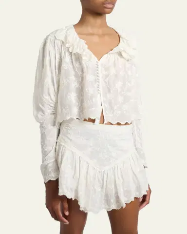 Isabel Marant Zelly Embroidered Button-Front Blouse | Thumbnail 4 Isabel Marant Zelly Embroidered Button-Front Blouse | Thumbnail 4