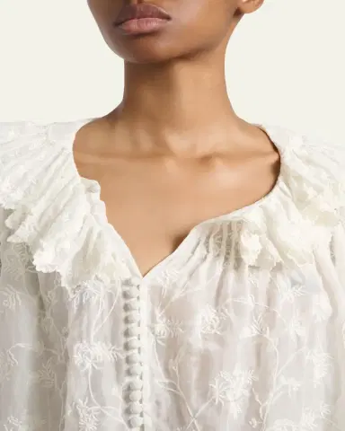 Isabel Marant Zelly Embroidered Button-Front Blouse | Thumbnail 5 Isabel Marant Zelly Embroidered Button-Front Blouse | Thumbnail 5