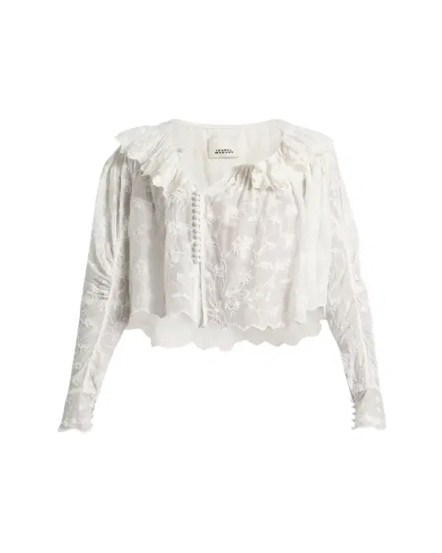 Zelly Embroidered Button-Front Blouse