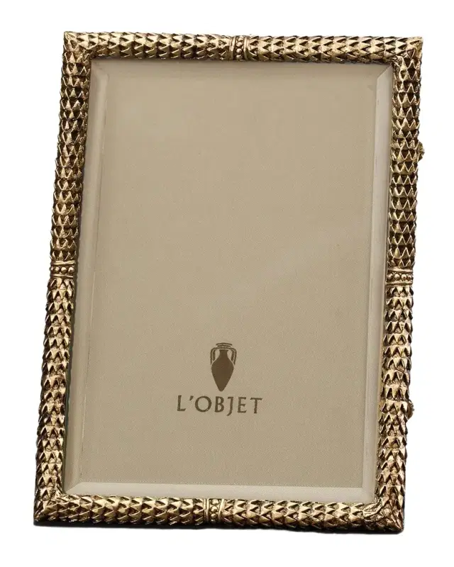 L 'Objet Scales 24k Gold-Plated Picture Frame