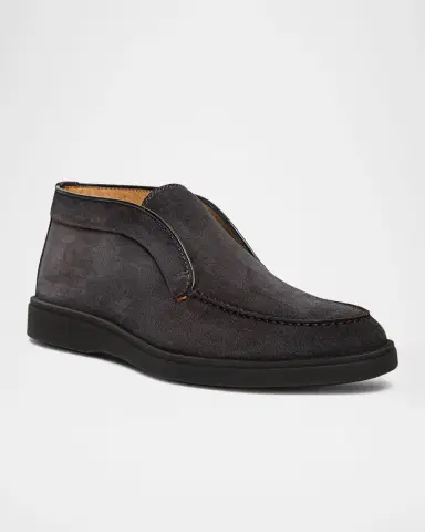 Santoni Men's Detroit Slip-On Suede Chukka Boots | Thumbnail 2
