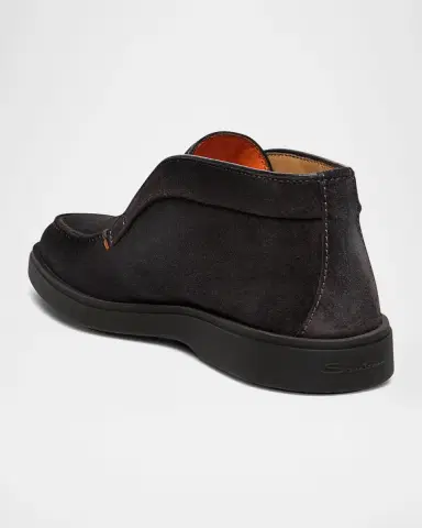 Santoni Men's Detroit Slip-On Suede Chukka Boots | Thumbnail 3