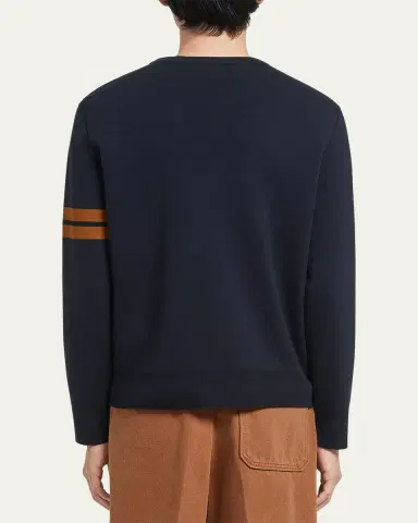 ZEGNA Men's Signifier Stripe Wool Crewneck Sweater | Thumbnail 4 ZEGNA Men's Signifier Stripe Wool Crewneck Sweater | Thumbnail 4